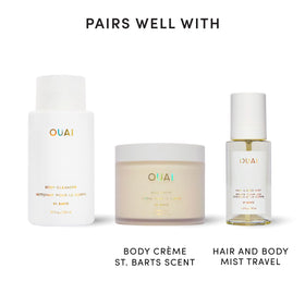 OUAI Body Cleanser in a shower scene creating a spa-like aromatic experience
