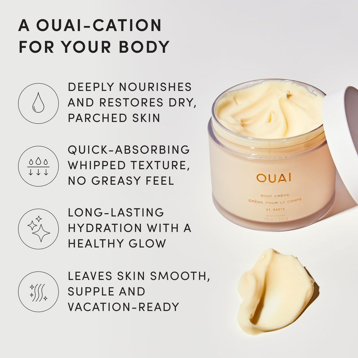OUAI being applied to hand for quick-absorbing hydration
