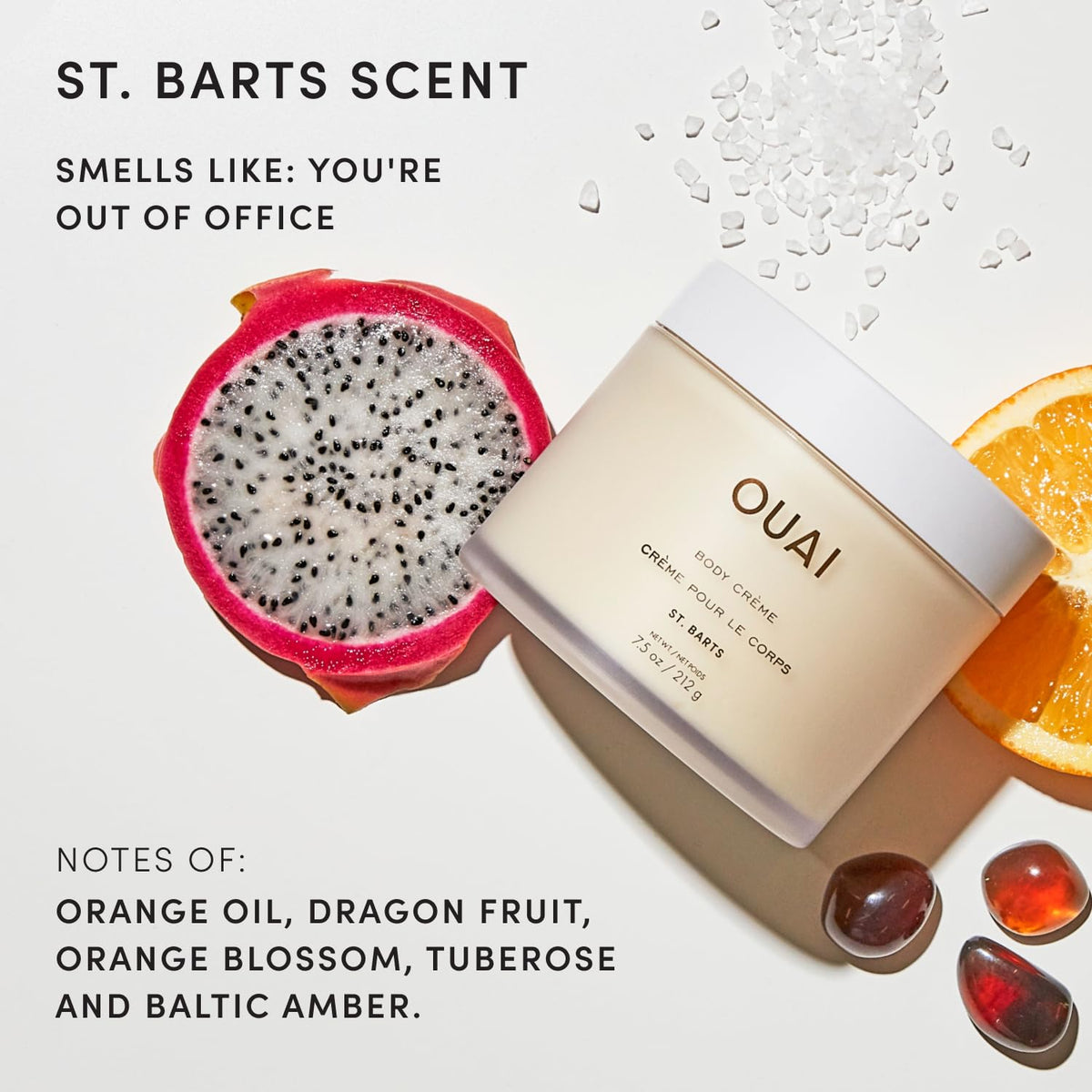 OUAI label close-up showing ingredients and clean formulation benefit