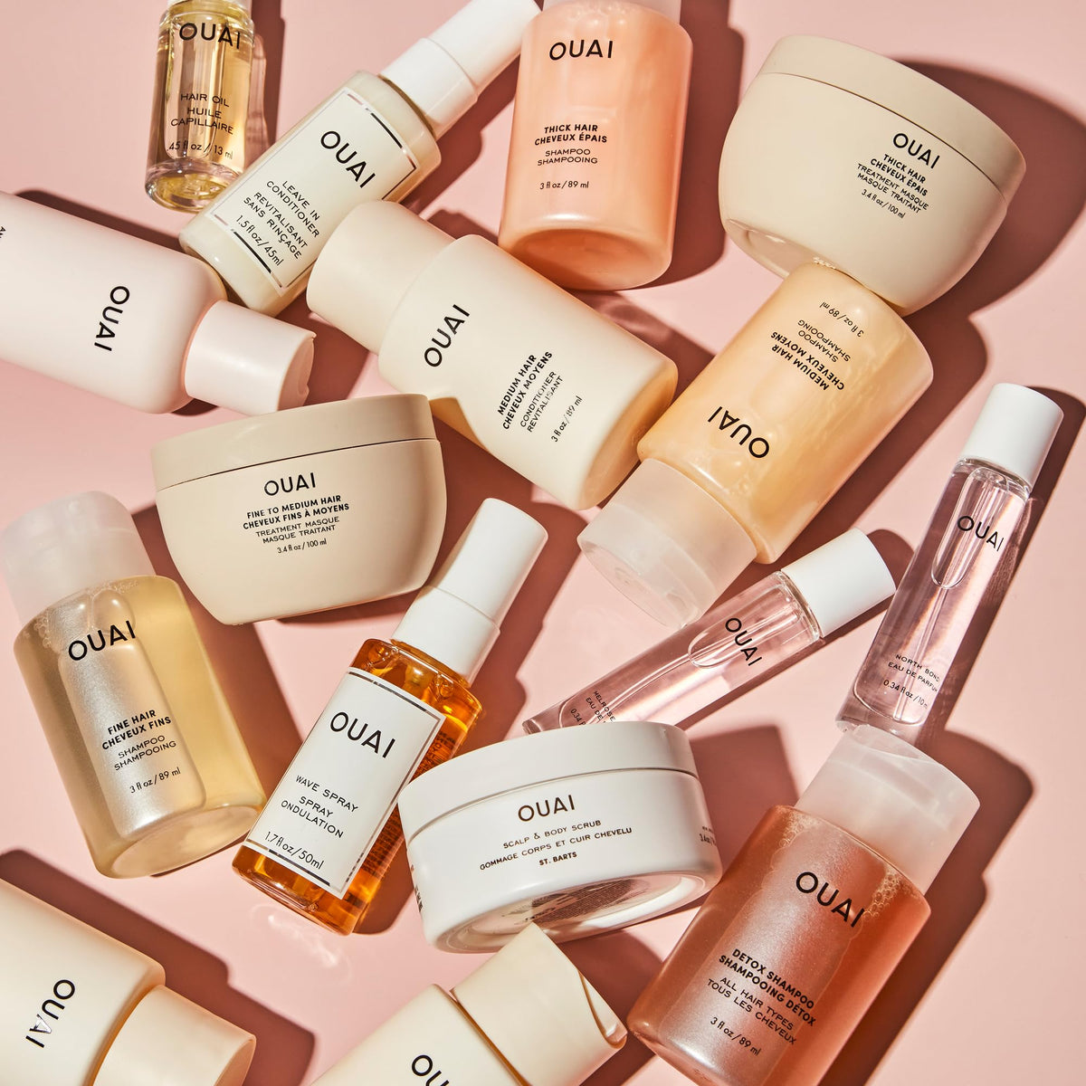 OUAI bottle recycle icon highlighted indicating recyclable packaging benefit