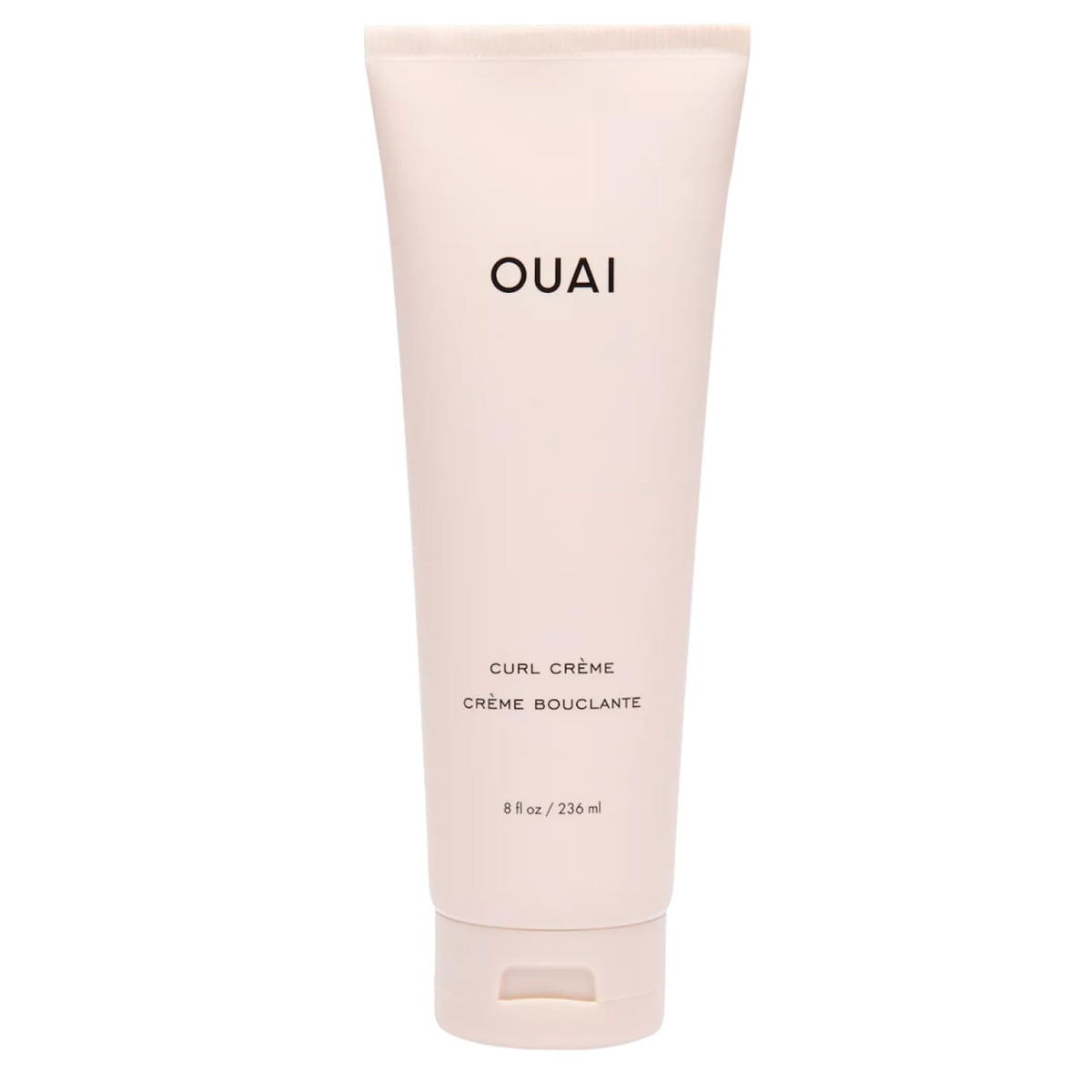 OUAI front view of curl cream jar showing label and size, clear product identity