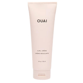 OUAI front view of curl cream jar showing label and size, clear product identity