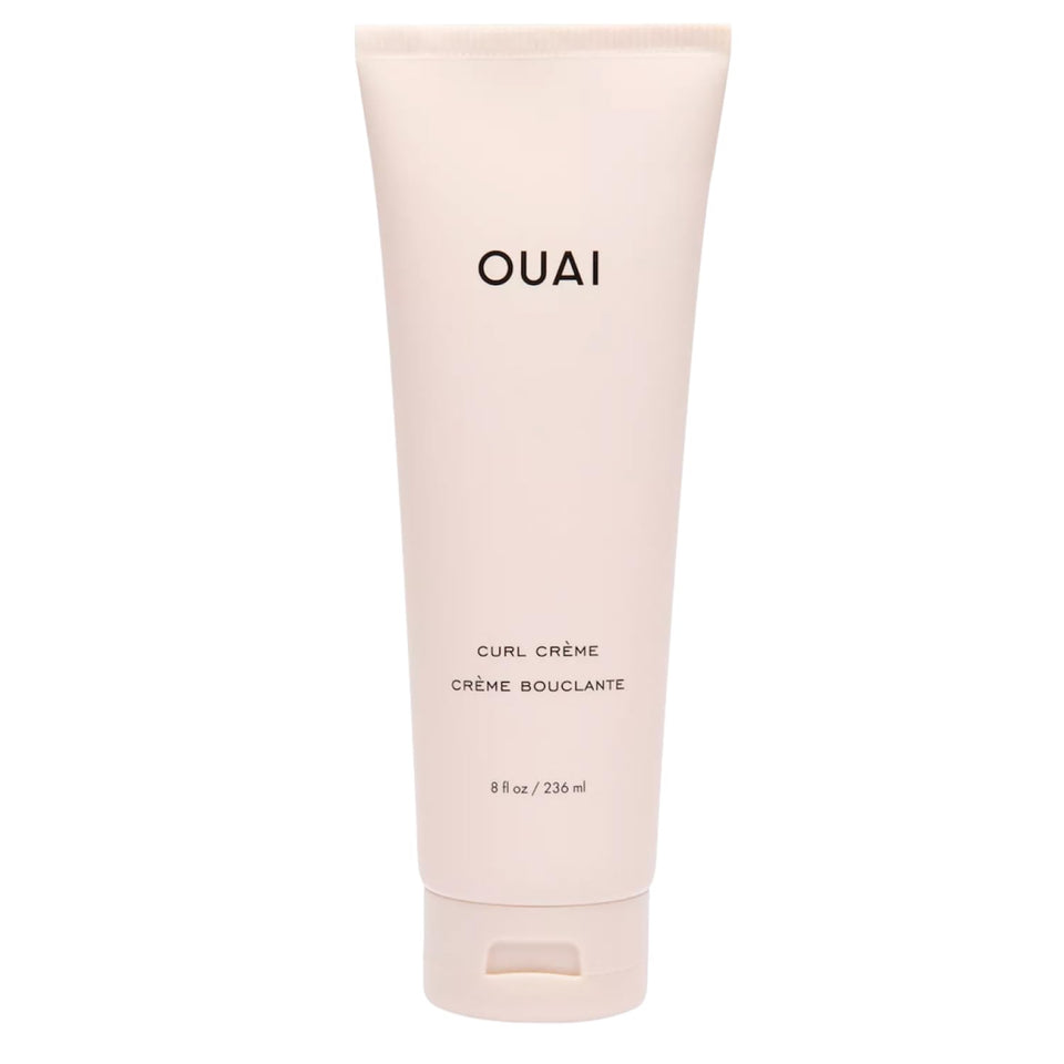 OUAI front view of curl cream jar showing label and size, clear product identity
