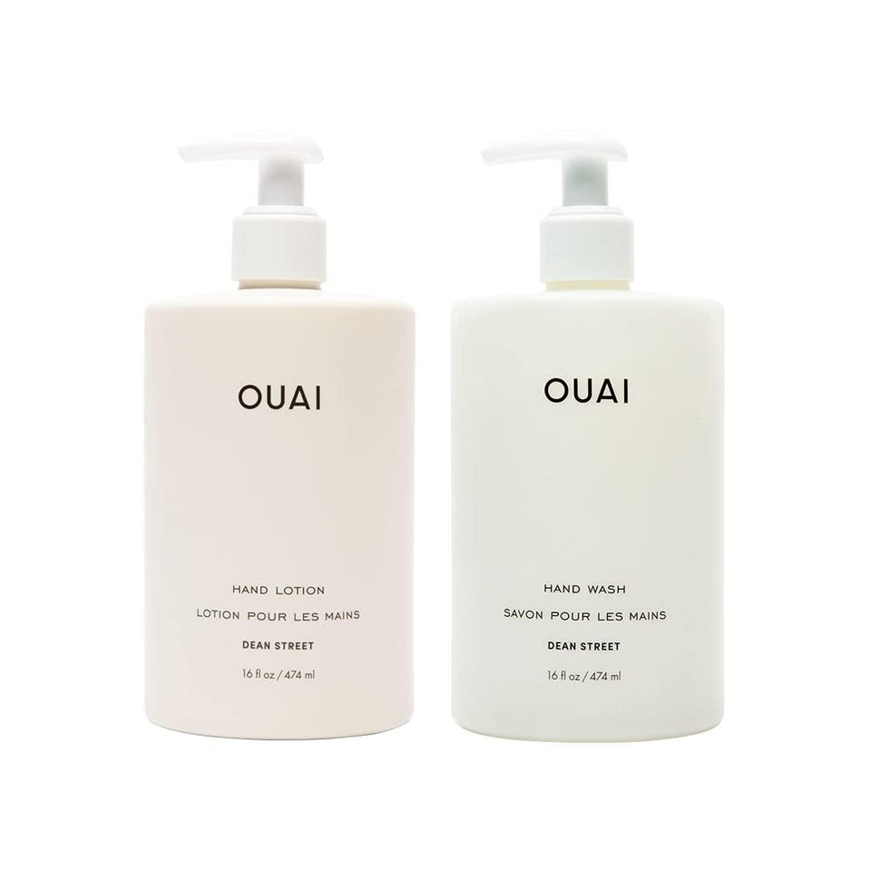 OUAI front packaging showing both bottles and Dean Street scent benefit