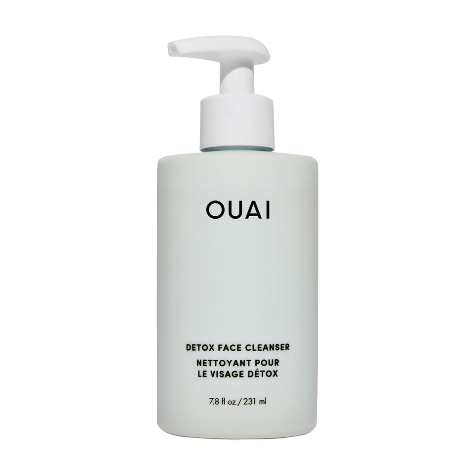 OUAI front bottle of Detox Facial Cleanser showing product and branding for clear cleansing