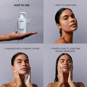 OUAI Detox cleanser in bathroom routine setting illustrating everyday use and convenience