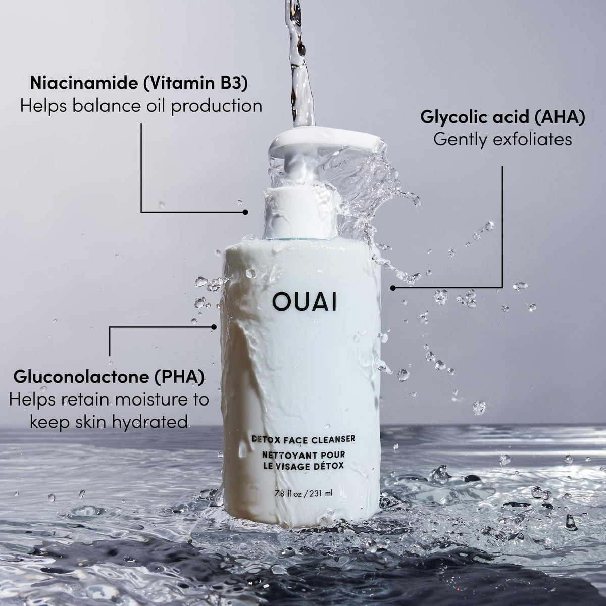 OUAI Detox placed next to workout gear showing post-exercise cleansing benefit