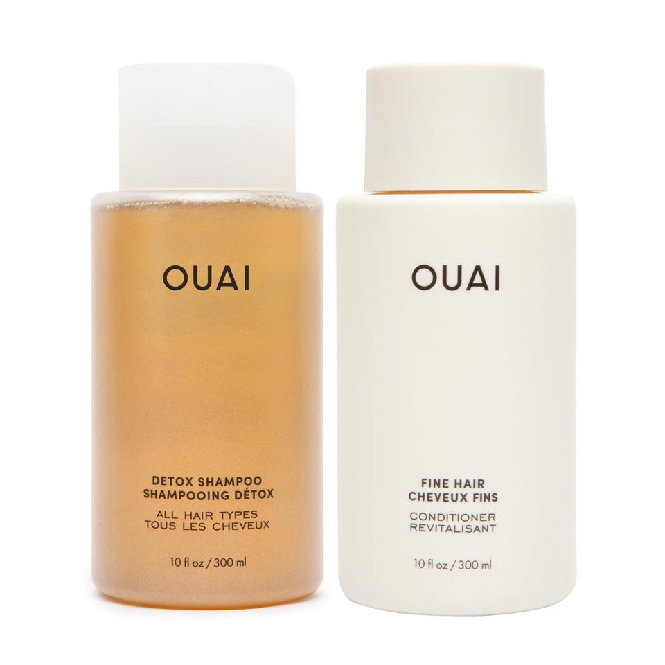 OUAI Detox Shampoo front bottle showing label and benefit clarifying scalp
