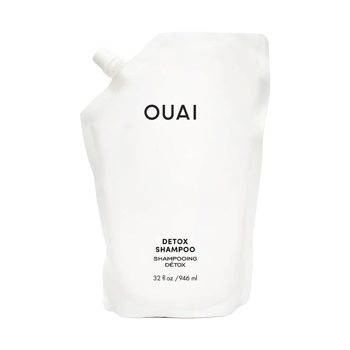 OUAI refill pouch front view showing product and eco benefit