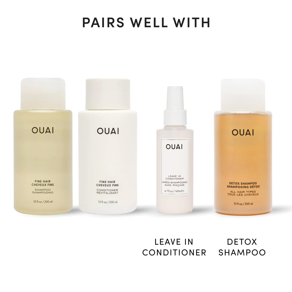 OUAI before and after hair showing improved volume and healthier appearance