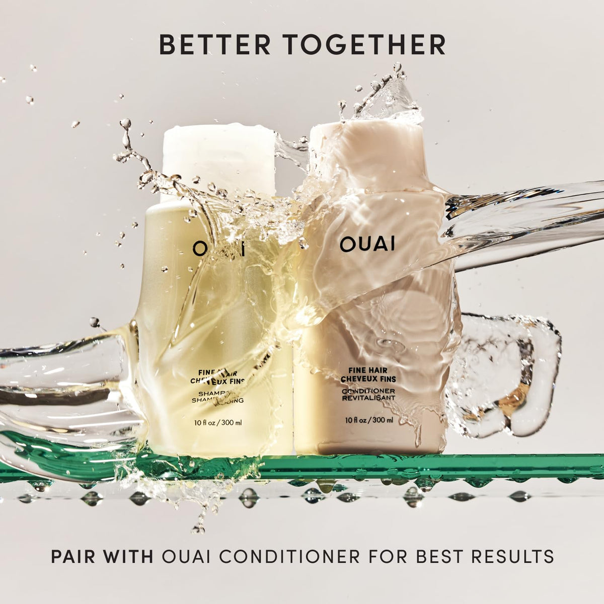 OUAI ingredients biotin and keratin depiction for stronger hair