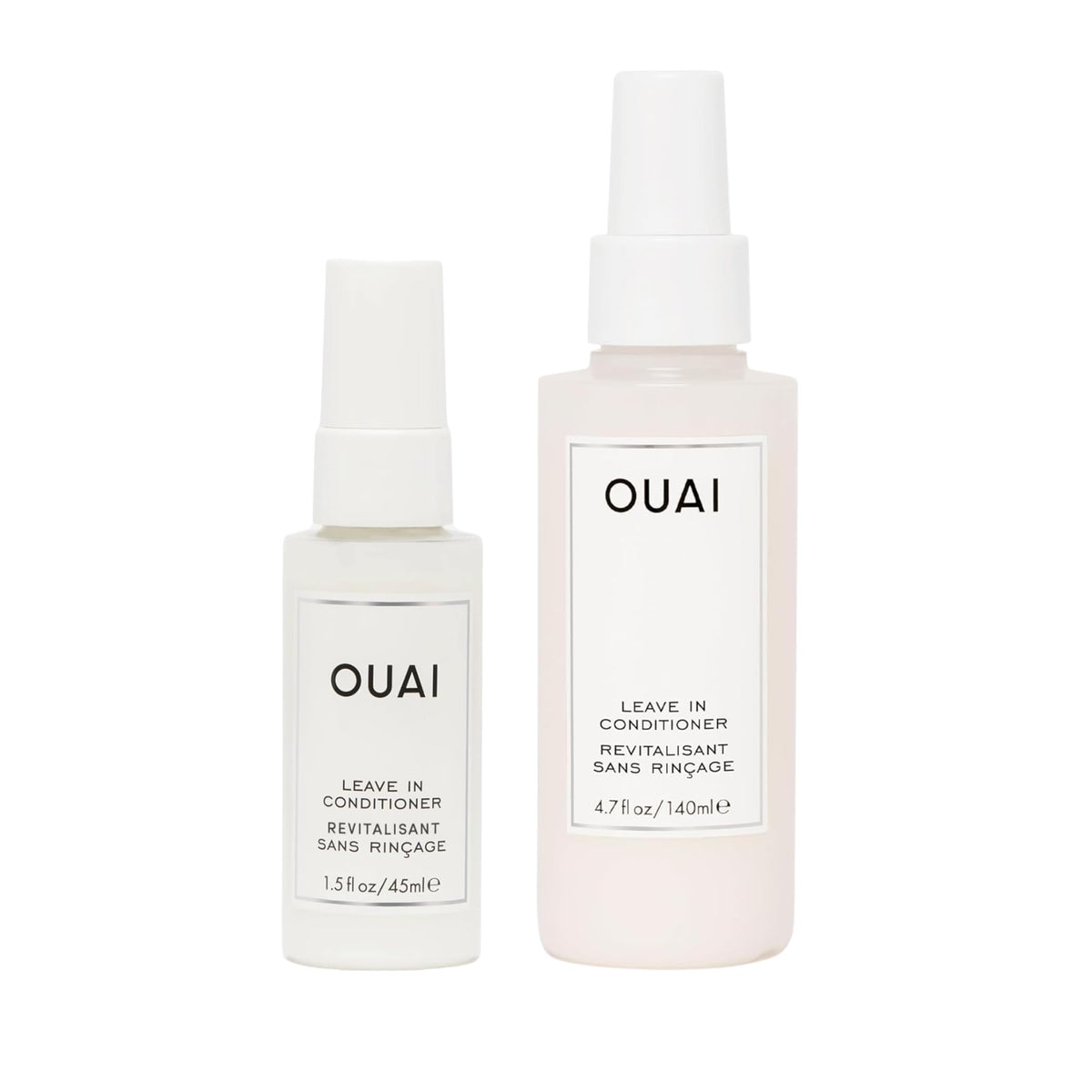OUAI front packaging showing full-size and mini for easy use