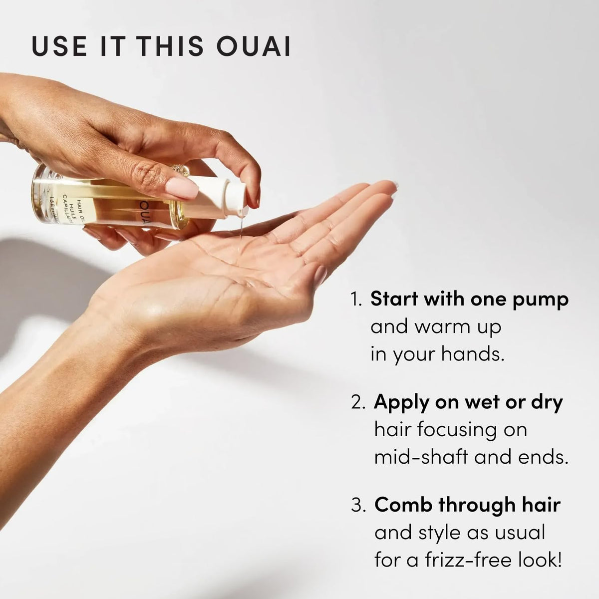 OUAI hair oil ingredients still life showing nourishment and antioxidant benefit