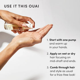 OUAI product label close-up showing clean formula and ingredient transparency benefit