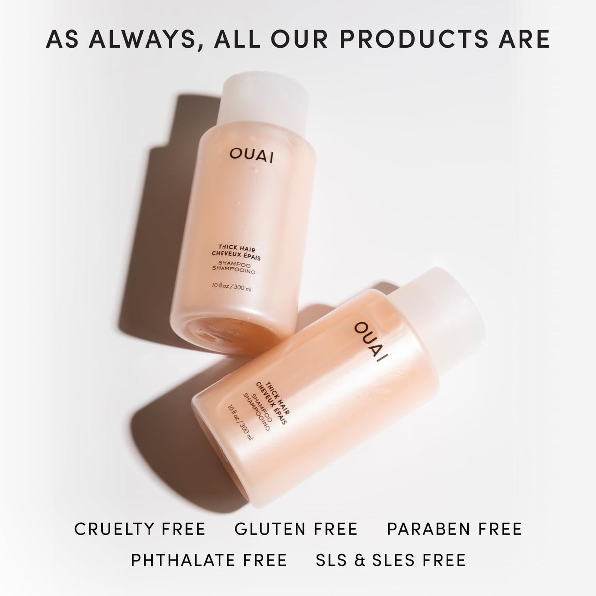 OUAI keratin visual indicating smoothing and frizz reduction