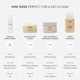 OUAI Leave In Conditioner spray nozzle close-up, fast detangling and heat protection
