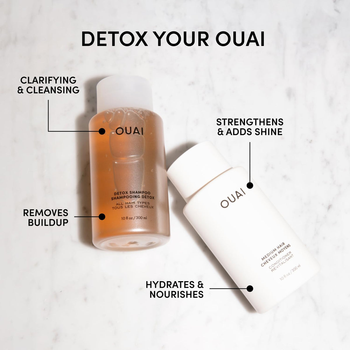 OUAI medium conditioner front view highlighting hydrating benefit