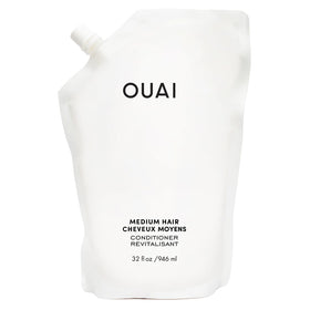 OUAI medium conditioner refill front label showing brand and size for easy identification
