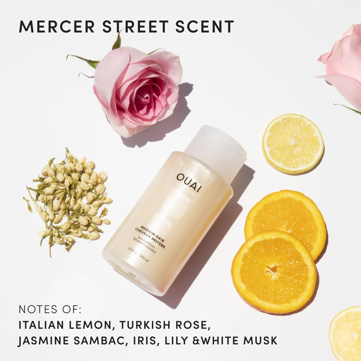 OUAI pump and cap detail highlighting convenient use and secure seal
