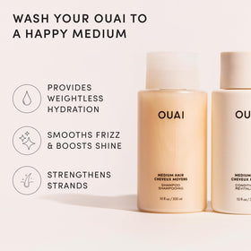 OUAI shampoo foam texture demonstrating gentle lather and effective cleansing