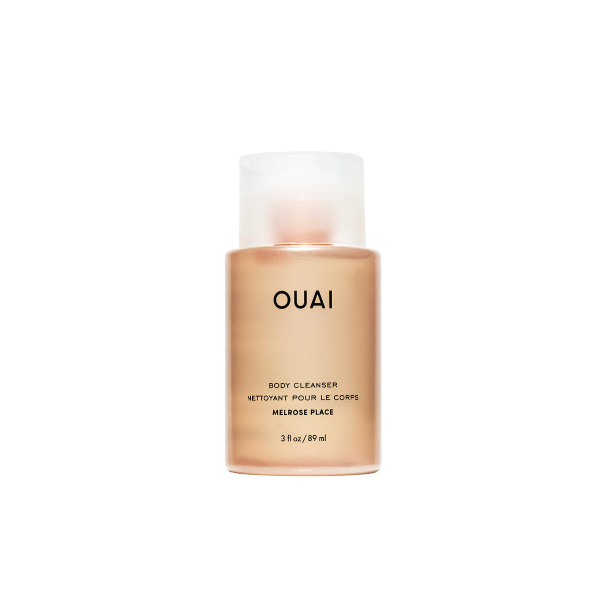 OUAI front bottle showing Melrose Place travel size and fragrance benefit