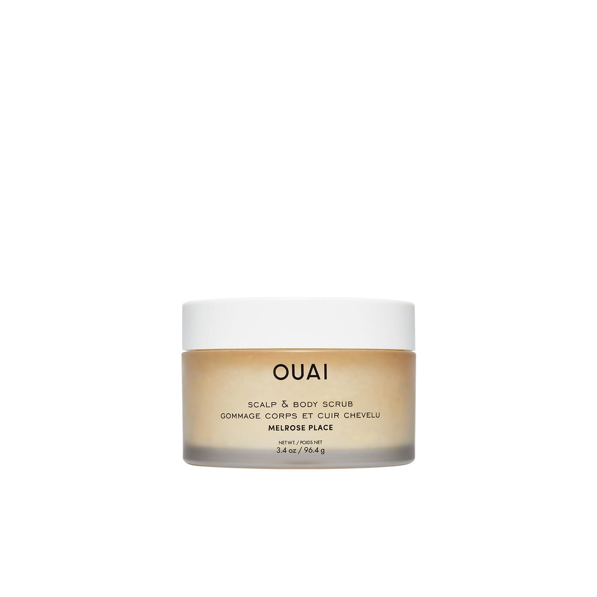 OUAI Melrose Place travel jar front view showing label and size for easy gifting