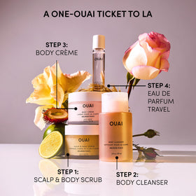 OUAI Melrose Place label close-up showing ingredient list and cruelty-free claims