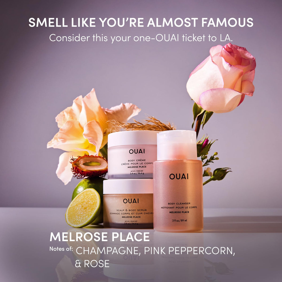OUAI Melrose Place open jar texture close-up showing sugar crystals and creamy oil