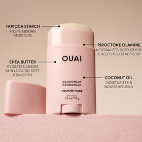 OUAI Melrose Place next to matching OUAI Melrose Place body products for layering benefit