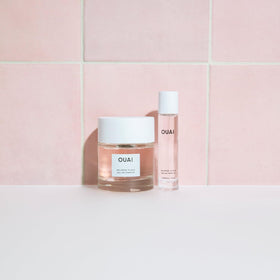 OUAI Melrose Place next to credit card showing travel size convenience