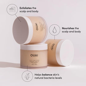 OUAI products tucked in a travel bag lifestyle shot, ready for on-the-go routines