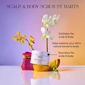 OUAI scrub rubbed on forearm close view showing softened skin result