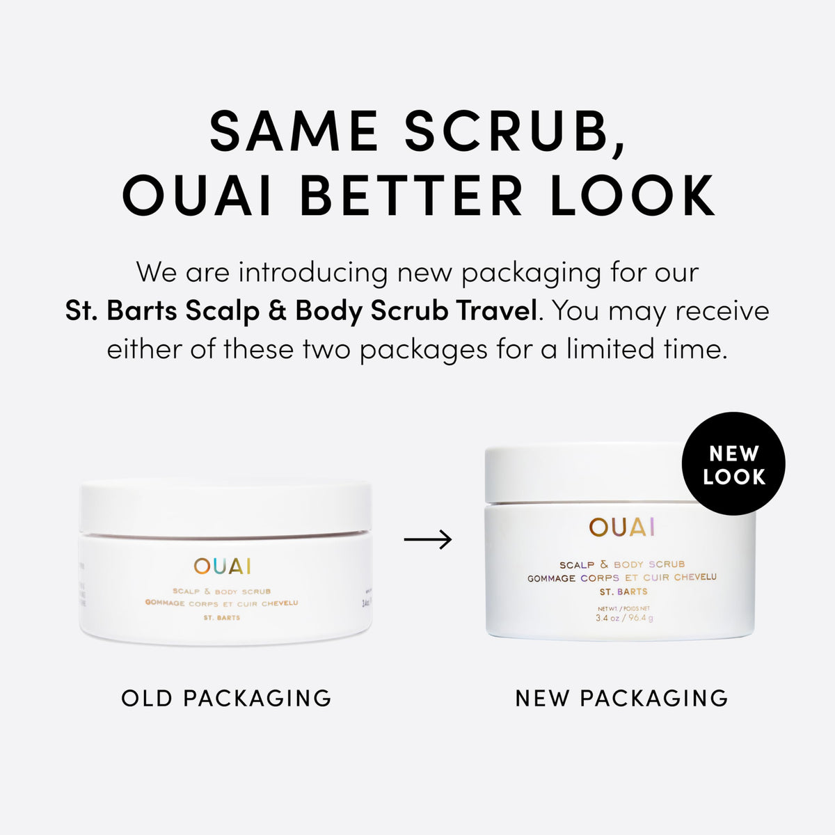 OUAI scrub sugar texture close-up showing exfoliant grains for smooth skin
