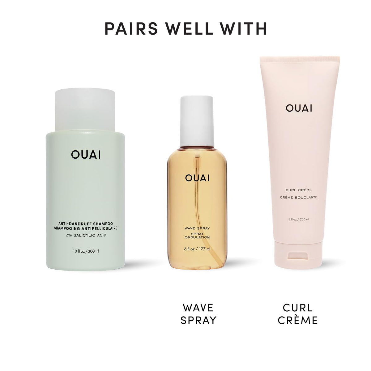 OUAI shampoo droplet on scalp close-up showing targeted scalp treatment