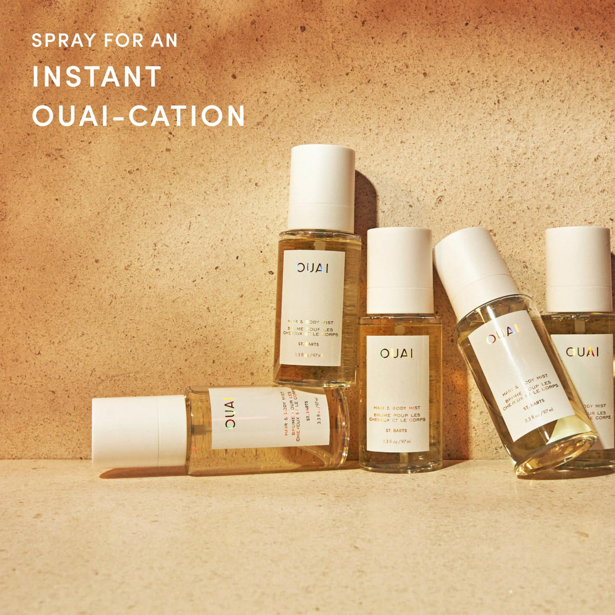 OUAI back label close-up displaying ingredients and formulation benefits