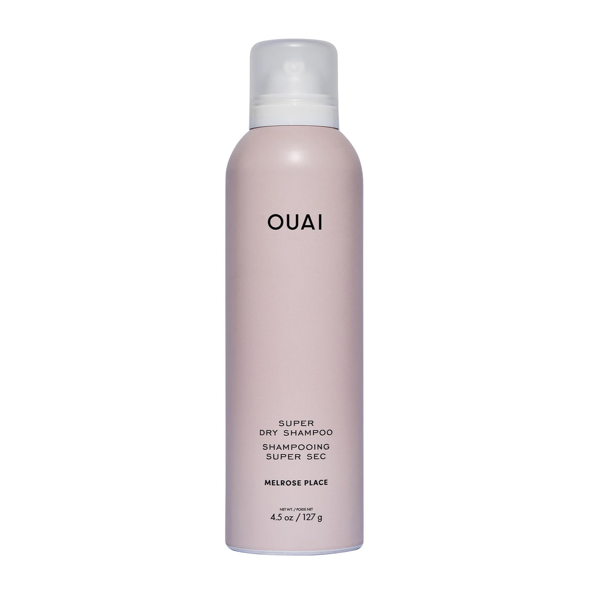 OUAI front packaging of Super Dry Shampoo showing Melrose fragrance for clean hair
