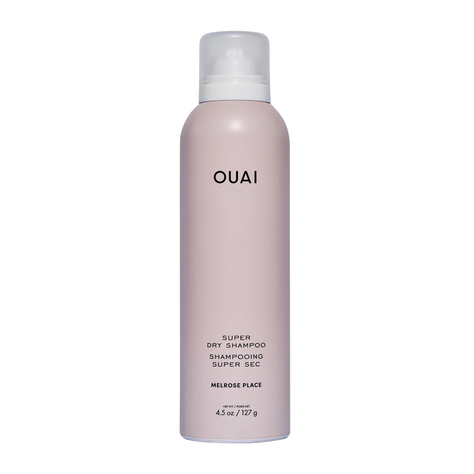 OUAI front packaging of Super Dry Shampoo showing Melrose fragrance for clean hair