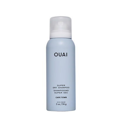 OUAI front packaging showing travel-size can and benefit of oil absorption
