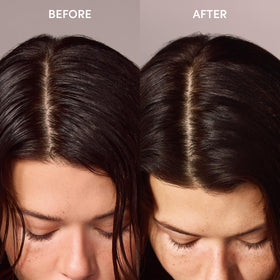 ouai close-up of fine dry shampoo mist showing lightweight texture and coverage