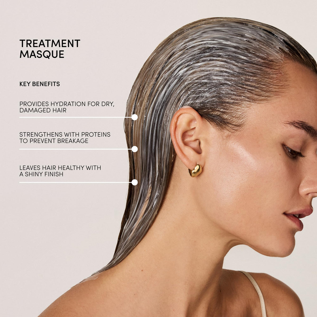 OUAI before and after hair results showing smoother, shinier strands