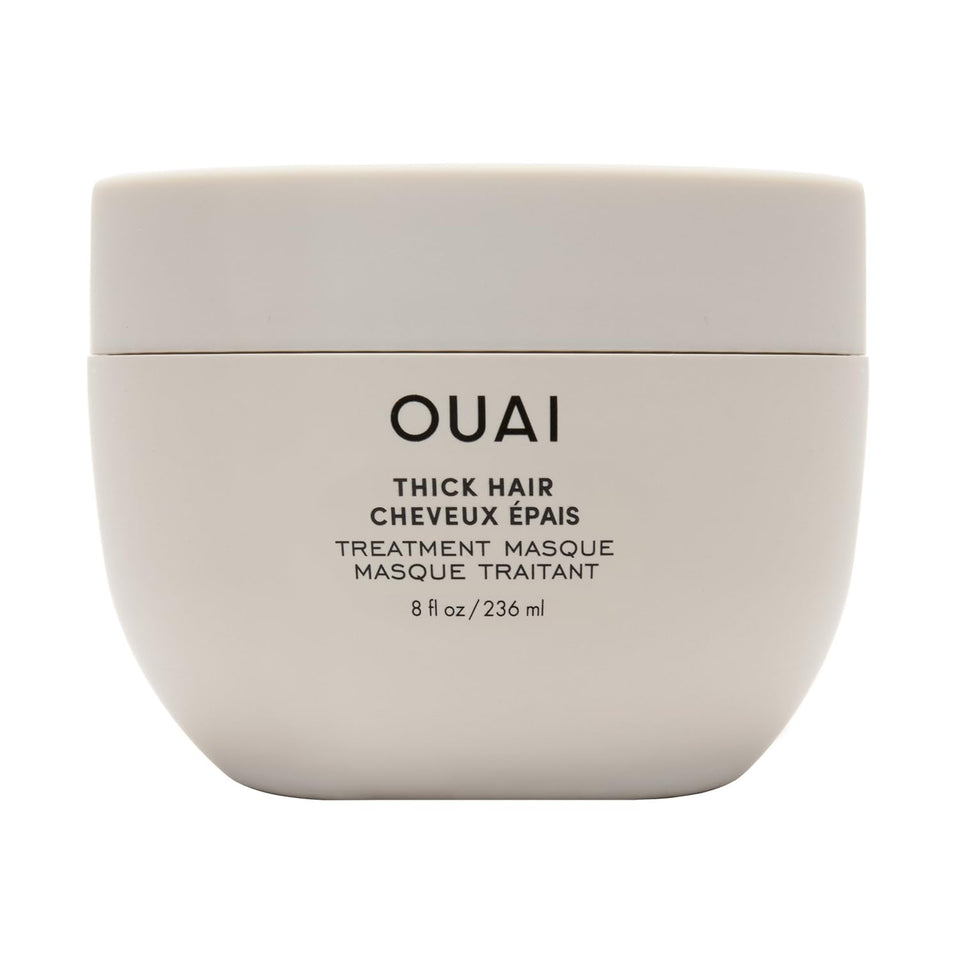 OUAI front packaging of thick hair mask showing jar and label for easy identification