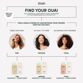 OUAI mask on hand ready to apply for targeted nourishment and detangling