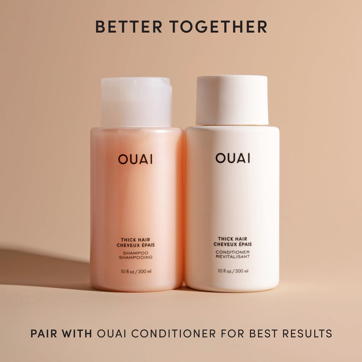 OUAI refill pour shot demonstrating larger size and less waste
