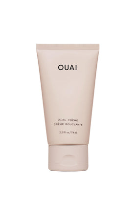 OUAI travel curl cream front packaging showing compact convenience and brand