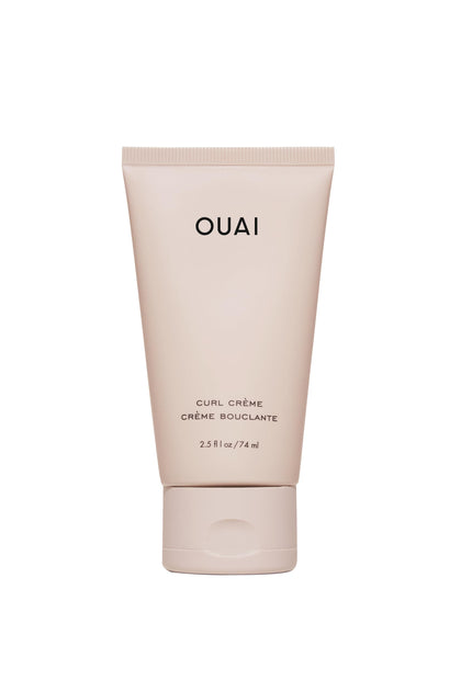 OUAI travel curl cream front packaging showing compact convenience and brand