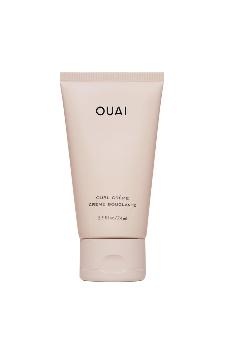 OUAI travel curl cream front packaging showing compact convenience and brand