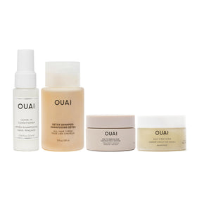 OUAI travel kit front packaging showing all four travel-size products, convenient for trips