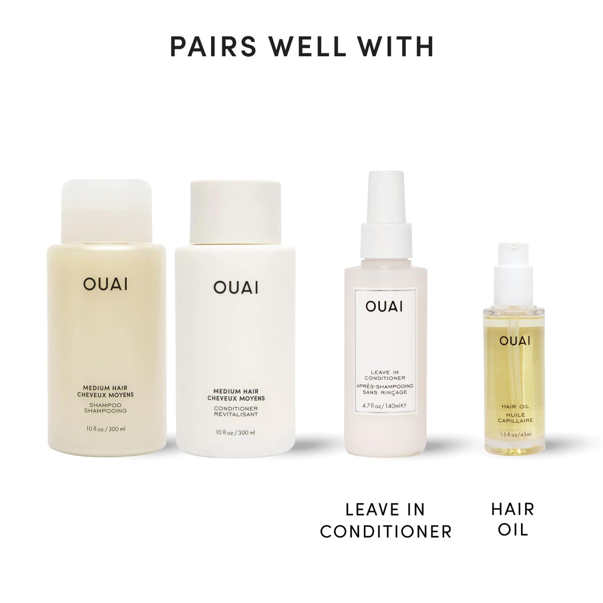 OUAI travel set inside suitcase demonstrating packing ease and travel-friendly benefit