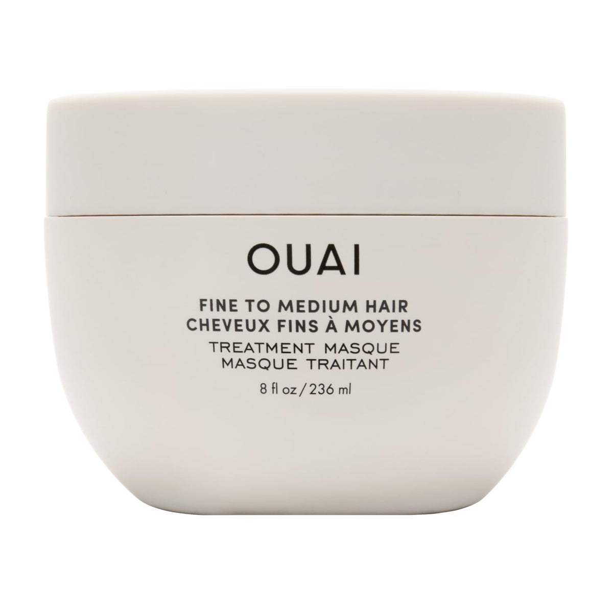 OUAI treatment mask front packaging shows clean design and size benefit