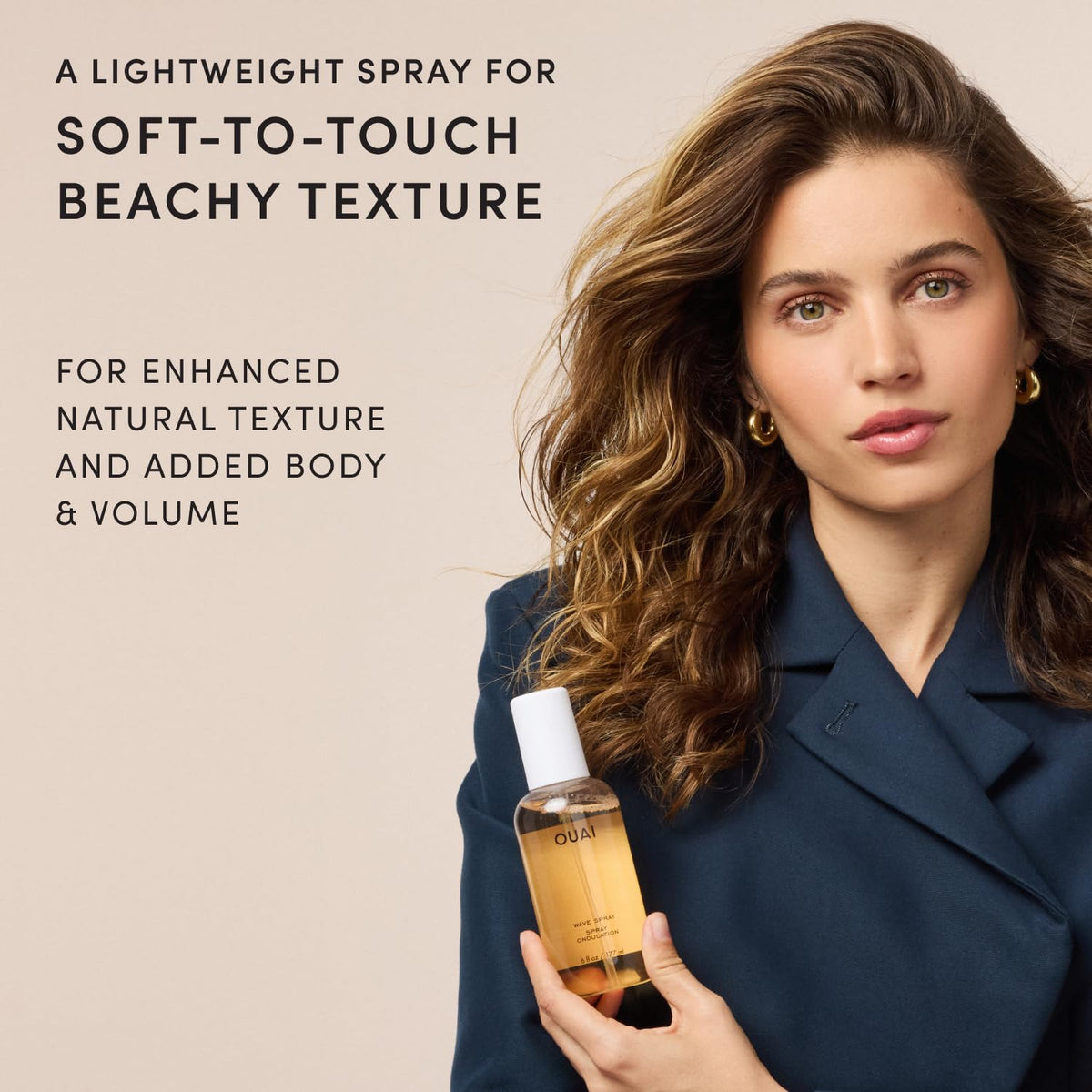 OUAI back label close-up displays ingredient and usage information benefit